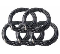 5x Câble XLR 3-Pin Mâle vers Jack 6.35mm (1/4") Stereo Audio Premium Chrome 10 m