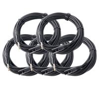 5x Câble XLR 3-Pin Mâle vers Jack 6.35mm (1/4") Stereo Audio Premium Chrome 10 m