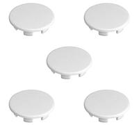 5x CACHE ROND A CLIPSER PLASTIQUE BLANC BOUCHON PROTECTION TROU MEUBLE MUR CLOISON (Ø24mm)