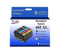 - 5x Cartouches compatibles avec Epson WorkForce Pro WF-4825DWF (2Noires + 1Cyan + 1 Magenta + 1 Jaune)