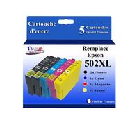 - 5x Cartouches compatibles avec Epson WorkForce WF-2860DWF, WF-2865DWF, WF-2880DWF, WF-2885DWF, 502XL