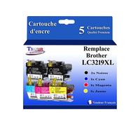 Lot de 5 cartouches d'encre compatibles type T3AZUR pour LC3219 XL pour Brother MFC J5930DW J6530DW - T3AZUR (Noir et Couleur)