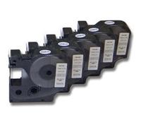 5x Cassette Cartouche Ruban 12mm vhbw pour Dymo Dymo 2000, 3500, 4500, 5000, 5500 comme Dymo D1, 45013. G