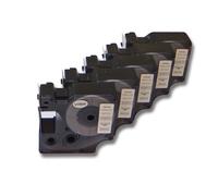 5x Cassettes à ruban vhbw 19 mm pour Dymo LabelMaker PC2, Dymo 2000, 5000, 5500. Remplace: Dymo D1, 45803, S0720830.