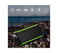 5X Chargeur Solaire, Chargeur de Téléphone Portable à Manivelle 8000mAh 2 USB Banque D'Alimentation Solaire avec Lampe de Poche LED, Mousqueton