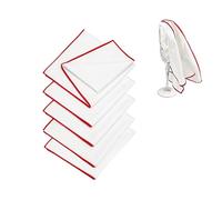5x Chiffon Microfibre Verre à Vin, Blanc Bordure Rouge, Torchon Polissage Vaisselle Sans Trace ni Peluche, Essuie-Verres Absorbant pour Cuisine Bar Restaurant, Nettoyage Éclatant des Verres en Cristal