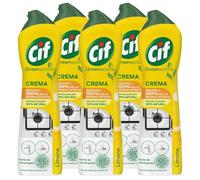 5x Cif Nettoyant Crème Parfum Citron avec Micro-Cristaux Multisurface - 5 Flacons de 500 ml
