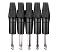 5x Connecteur Jack 6.35mm Mâle Mono Soudure Cable Audio Plug Adaptateur Souder