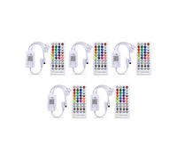 5X Contrôleur LED DC5-24V + 40 Touches Télécommande APP Contrôle et Synchronisation de la Musique RVB IR RF pour 5050 3528 Lumière LED RVB
