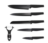 5x couteau de cuisine avec lame en inox et 1x éplucheur avec lame en céramique