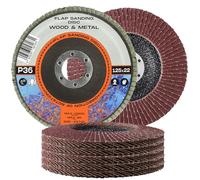 5x Disques Abrasifs à Lamelles Meulage 125 x 22,2 mm Grain 36 Métal Acier Bois Roues à Feuillets Abrasif Ponçage Rouille Polissage Finition Qualité Supérieure