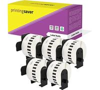 5x DK-22225 38 mm x 30,48 m Compatibles Étiquettes continues pour Brother P-Touch QL-1050 QL-1060N QL-1110NWB QL-1100 QL-500 QL-500BW QL-560VP QL-570 QL-580 QL-700 QL-710W QL-800 QL-810W QL-820NWB
