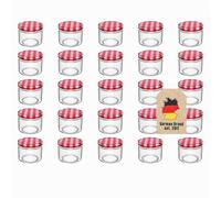 Lot de 25 Pots en Verre avec Couvercle à Vis 150 ml 6,5 x 6,5 cm - Petits Bocaux Confiture Épices Conservation, à Offrir