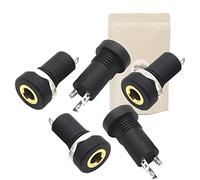 5X Embase Prise Mini Jack Stereo 3,5 mm Femelle plaqué Or 18k façade écrou