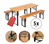 5x Ensemble Enfant Table Chaises Banc Bois Pliable Meuble Jardin Terrase Mini