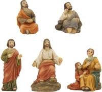 5x FADEDA Figurines de la Passion : Le Sermon sur la Montagne / hauteur:5 cm / peintes à la main / figurines de crèche détaillées - Noël Table Décoration Accessoires de crèche