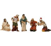 5x FADEDA Personnages de la Passion : Couronnement d'épines / hauteur:9 cm / peints à la main / figurines de crèche détaillées - Noël Table Décoration Accessoires de crèche