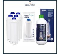 5x Filtre d'eau AquaFloow pour DeLonghi et Détartrant DeLonghi Ecodecalk 500ml