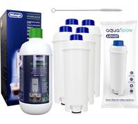 5x filtres à eau compatibles avec DeLonghi ECAM Magnifica S 23.210.W Identique à DLSC002 + DeLonghi EcoDecalk 500ml DLSC500