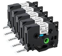 5x Fimax Ruban Compatible avec TZe-241 TZ Tze241 Brother P-touch Tape Cassette Etiqueteuse 18mm laminated White,pour Etiquette Brother Ptouch PT-D400, PT-D400AD, PT-D400VP, PT-D450, PT-D600, PT-D600VP