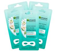 5 x Garnier Skinactive Masque pour les yeux Revitalisant avec de l'eau de coco et de l'acide hyaluronique - 5 paquets de 1 application