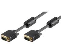5X Goobay 50135 Câble écran SVGA Full HD, plaqué or, 2 m, noir - VGA mâle (15 broches) > VGA mâle (15 broches)