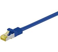 5X Goobay 91637 Câble patch RJ45 CAT 6A S/FTP (PiMF), 500 MHz avec câble brut CAT 7, bleu, 10 m - LSZH sans halogène, cuivre, connecteur RJ45 (CAT 6A)