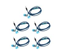 5X H-169 3.5mm MP3 MP4 Cordon Tresse de Subwoofer de Cablage, Ecouteurs de Musique Universelle avec Controle Du Fil de Mic (Bleu)