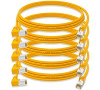 5X HB Digital Câbles réseau LAN Câble angle 90° Connecteur RJ45 0,5 m 50 cm Cat 6 Jaune Cuivre Professionnel S/FTP PIMF LSZH cat. 6 Cat6 AWG 27/7 Port RJ45 Ethernet Réseau AWG27 Câble de raccordement
