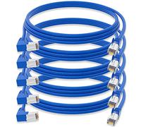 5X HB Digital Câbles réseau LAN coudé à 90° Connecteur RJ45 0,5 m 50 cm Cat 6 Bleu Cuivre Professionnel S/FTP PIMF LSZH cat. 6 Cat6 AWG 27/7 Port RJ45 Ethernet Réseau AWG27 Câble de raccordement
