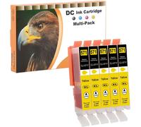 5X Jaune Cartouches d'encre Compatibles pour Canon Pixma CLI-571Y XL pour Canon PIXMA MG5750 MG5751 MG5752 MG5753 MG6850 MG6852 MG7750 MG7751 TS5050 TS5051 TS5053 TS5055 TS6050 TS6051 TS6052
