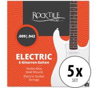 5x Jeu de 6 Cordes Gutare Electrique Nickel Wound 009 - 042 en Acier Super Léger
