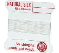 5X KNORR prandell 212438004 soie d'enfilage de perles, blanc, 2 m