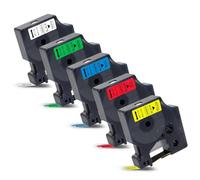 5x Labelwell Ruban pour Étiqueteuse pour D1 40913 40916 40917 40918 40919 9mm x 7m pour LabelManager 160 280 300 360D 420P 450D 500TS 120P Dynmo LabelPoint 200 250 300 Dynmo Labelwriter 450 duo