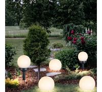 5x Lampe Boule Ampoule à Enficher Solaire Terrasse Intempéries Blanc Noir Accu