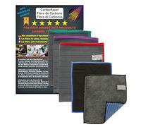 5X Lingettes Microfibres de Carbone 410GSM-Chiffon Magique Vitre Miroir Sans Trace Sans Peluche Réutilisable Multi Usage-Voiture Professionnel-Auto Moto Anti Rayures-Lavettes Absorbant
