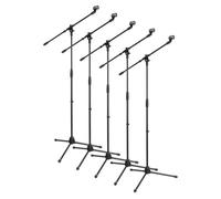 McGrey MBS-01 5x Set Support de microphone avec potence et pince - Pied de microphone (bras pivotant, hauteur réglable jusqu'à env. 154 cm, trépied, pinces de câble, longueur de la potence env. 75 cm)
