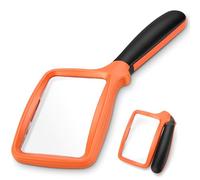 5X Loupe Grossissante avec Lumiere, Loupe Pliable et Portable pour la Lecture, éclairage LED à intensité Variable, Idéale pour Les Personnes âgées Lisant journaux, Livres et Caractères, Orange et Noir