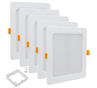 5x Maclean LED panneau de plafond, SLIM, 18W, blanc neutre 4000K, 170*170*26mm, 1800lm, MCE374 S + cadre apparent MCE379 S