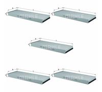 5X MAHLE / KNECHT Filtres Intérieurs Filtres À Pollen LA 625