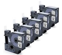 5x MarkField Ruban d'écriture Nylon Flexible 12mm Compatible avec Dymo Rhino 18488 étiquette industriel flexible Compatible pour Dymo Rhino 4200 5000 5200 6000 étiqueteuse, Noir sur Blanc