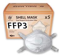5X Masques respiratoires FFP3, Masques de Protection faciale avec Valve, certifié CE CE, Lot de 5 Masques