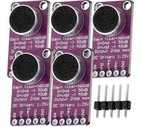 5x MAX9814 Automatic Gain Control AGC Electret Microphone Amplifier Module-Purple Compatible with Arduino and Raspberry Pi Including E-Book!
