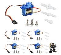 5x Micro Servo Motor 9G Compatible avec SG90, Servomoteur pour RC Robot Hélicoptère/Avion/Bateau/Voiture/Véhicule Commande avec Câble，180° Mini Servomoteur Compatible avec Arduinoet et Raspberry Pi