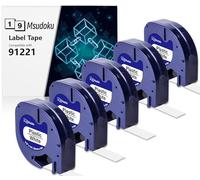 5x Msudoku Ruban pour Étiqueteuse Compatible pour Dymo LetraTag 91221 91201