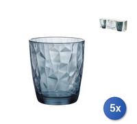 5X Paquet De 3 Verres En Verre Diamond Eau Bleue 30Cl