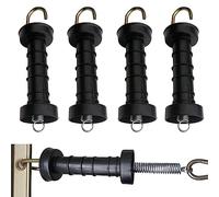 5X Poignée de Portillon Clôture Électrique avec Crochet, Poignées de Portail pour Clôture de Pâturage, Ressort D'isolation Résistant à la Tension Poignée (Noir)