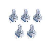 5X Port D'Arbre 20 Points Detents Encodeur et Rotatif A 360 avec Bouton Poussoir Bleu+Argent