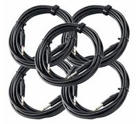 5x Professionnel Câble Audio Jack 6.35 mm (1/4'') pour Guitare Mâle Mono 6m Noir
