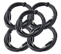 5x Professionnel Câble Audio Jack 6.35 mm (1/4'') pour Guitare Mâle Mono 6m Noir